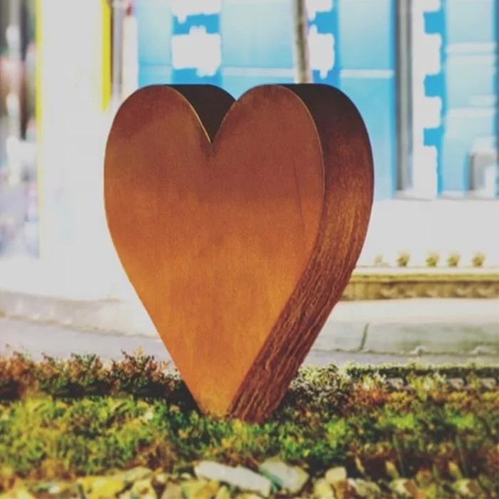 Outdoor Garden Corten Steel Heart Sculpture