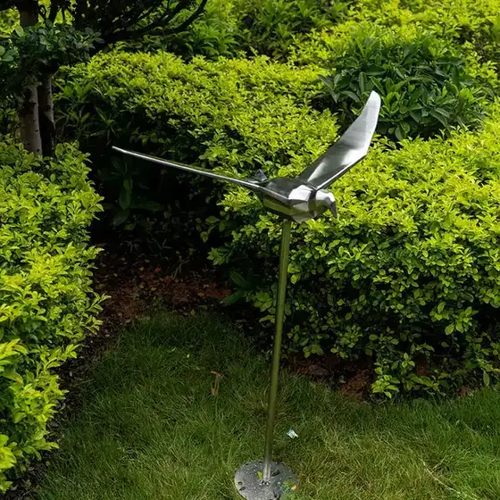 Outdoor garden grass Stainless steel seagull sculpture