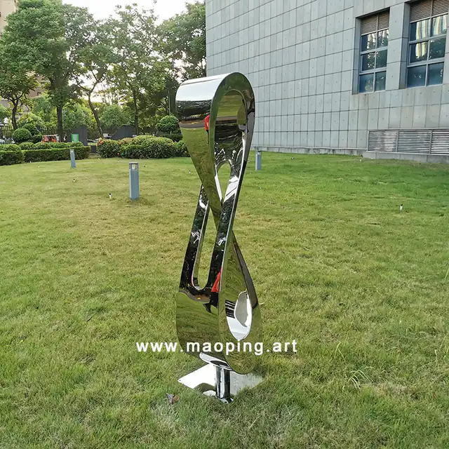 Outdoor garden home decoration stainless steel ” 8 “sculpture seen from another angle
