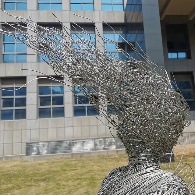 Large scale outdoor garden Courtyard Stainless steel Whale sculpture in close view