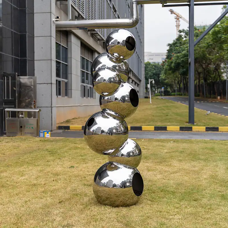 Outdoor garden Stainless steel sphere sculpture