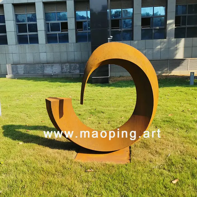 Outdoor grassland Park Courtyard Landscape Design corten steel sculpture