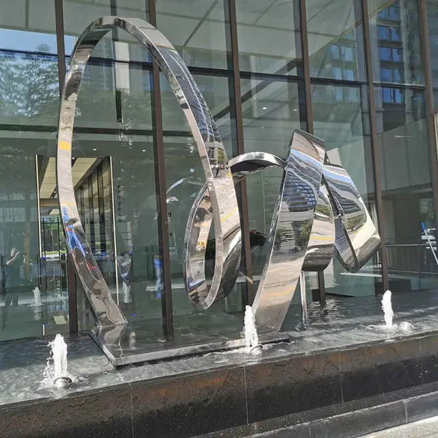Outdoor hotel park waterscape sculpture stainless steel choux sculpture