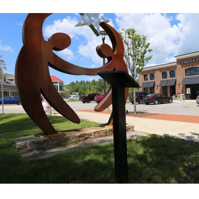 2000mm outdoor park square corten steel sphere seen from another angle