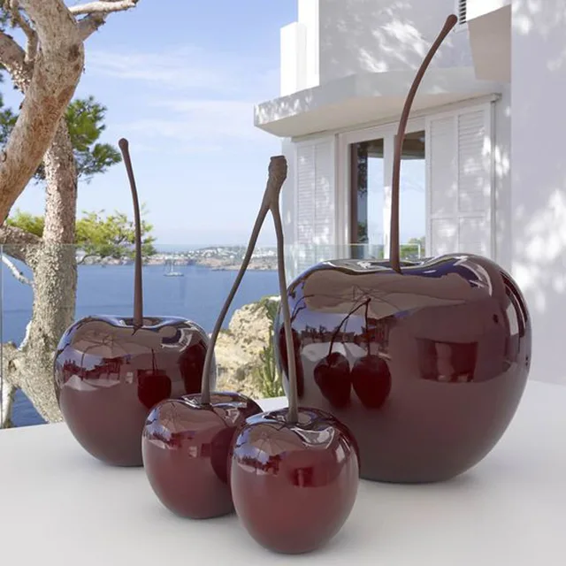 Outdoor Modern Garden Art Stainless Steel Cherry Sculpture