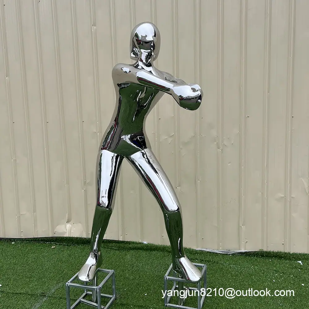 Outdoor park square courtyard beach playground gymnasium stainless steel athlete sculpture
