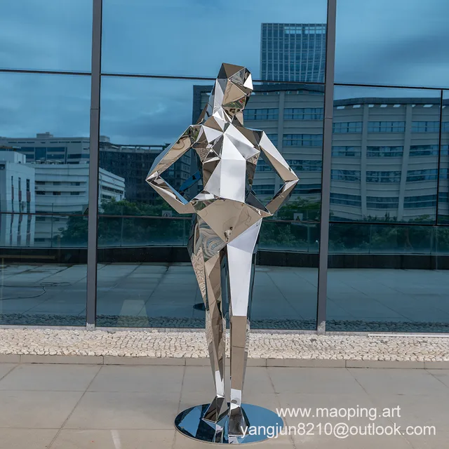 Outdoor plaza, park, museum, gallery, hotel decorative art stainless steel woman sculpture