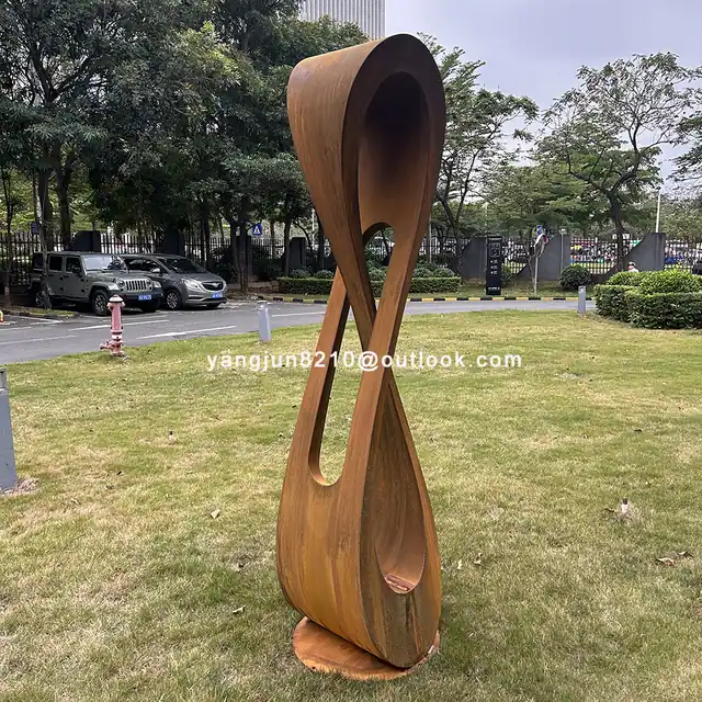 Outdoor square garden courtyard corter steel”8 “sculpture