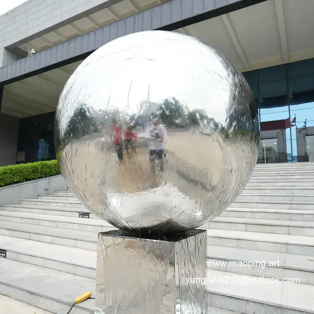 Outdoor Square Garden Playground Museum Cinema Theater Airport Art Mirror stainless Steel Ball Fountain Sculpture
