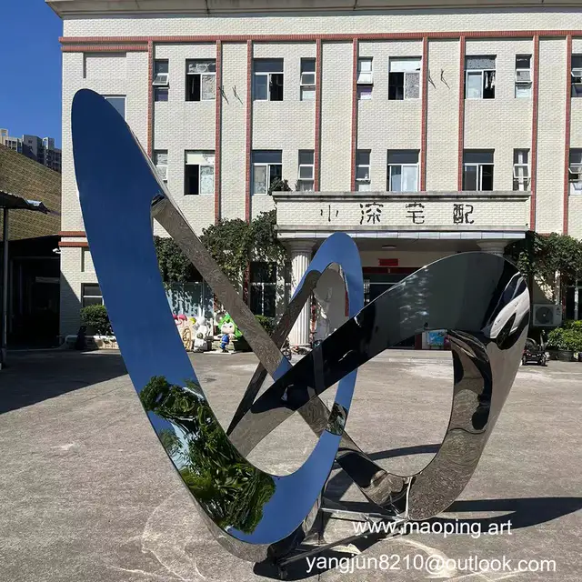 Outdoor square park beach amusement park library school airport address theater art mirror polished stainless steel abst