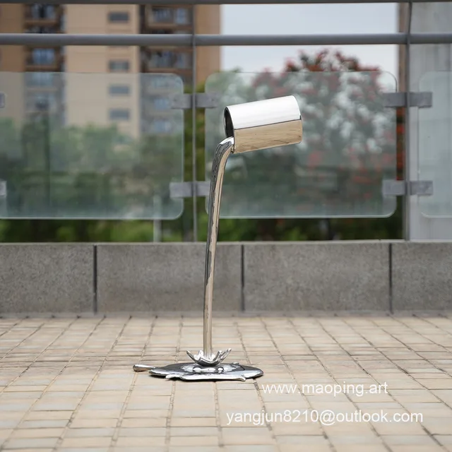 Outdoor square park museum airport beach swimming pool stainless steel paint bucket sculpture