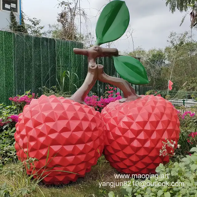 Outdoor Square Park Playground Museum Architecture Landscape Artwork Stainless Steel Litchi Sculpture