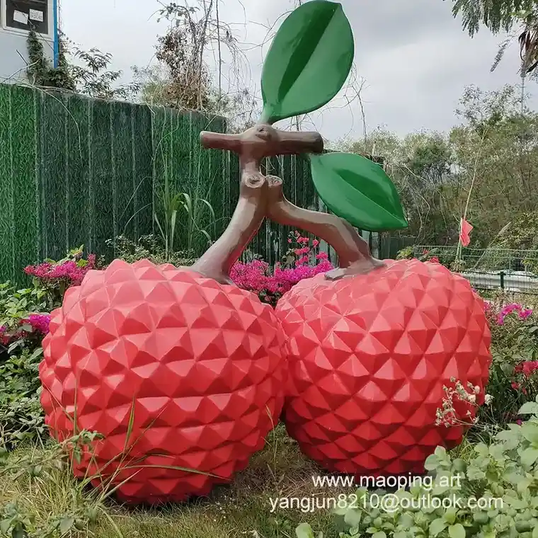 Outdoor Square Park Playground Museum Architecture Landscape Artwork Stainless Steel Litchi Sculpture