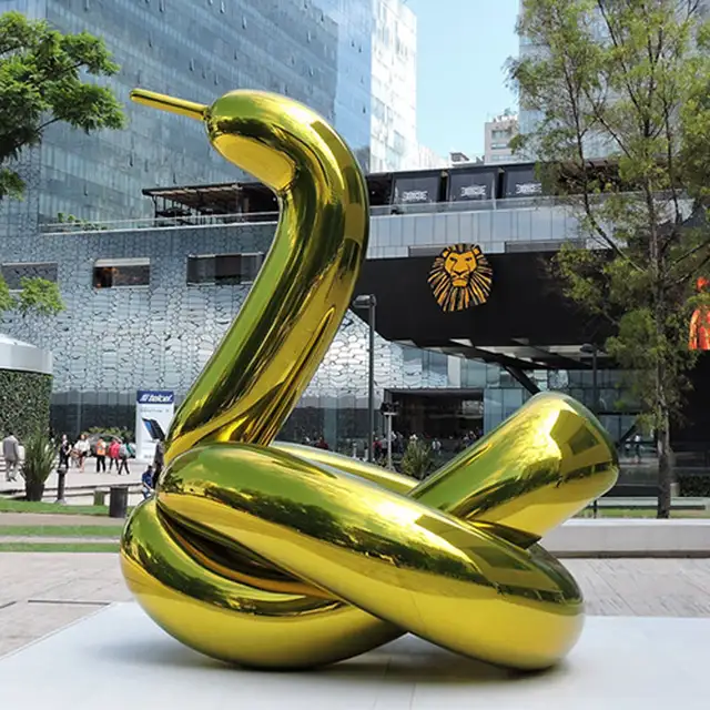 Outdoor Stainless Steel Balloon Metal Swan Sculpture