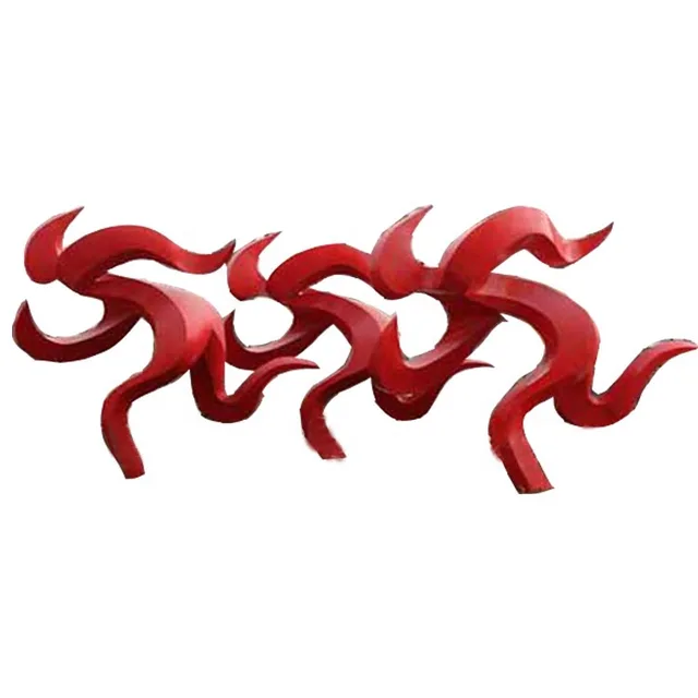 Painted Red Stainless Steel Sports Garden Statues