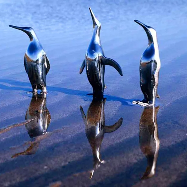 Penguin Animal Stainless Steel Sculpture Home Decoration