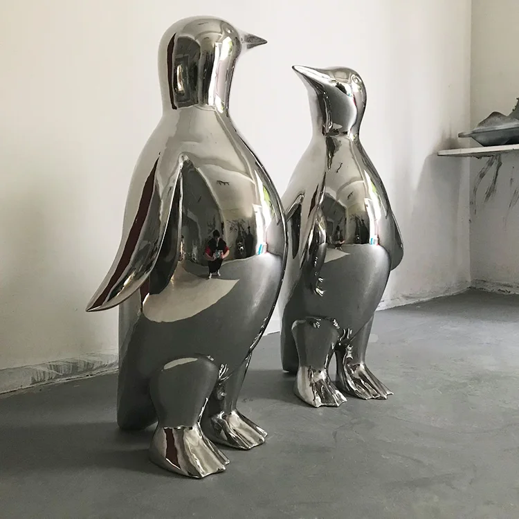 Large stainless steel sculpture—Penguin