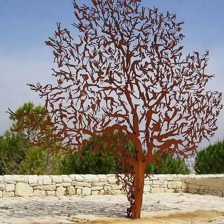 People Tree Corten Steel Sculpture Garden Decoration New Products