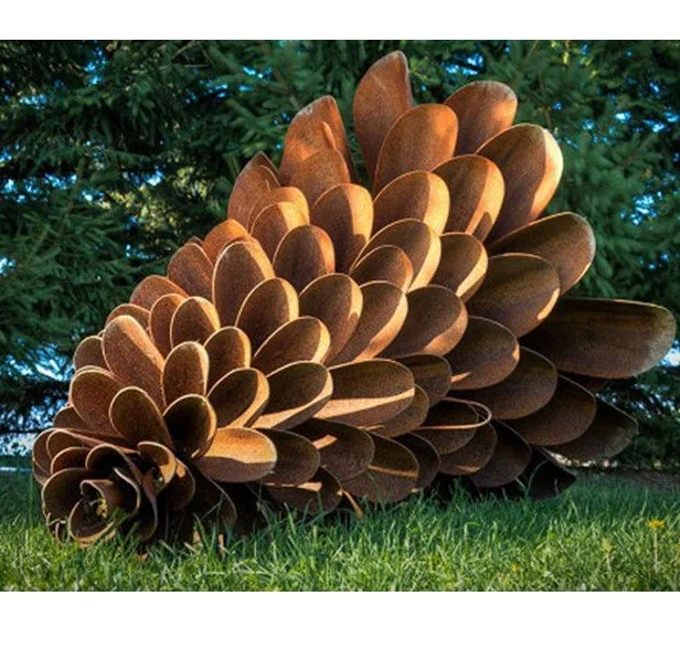 Pine Cone Corten Steel Pine Nut Modern Art Large Outdoor Sculpture