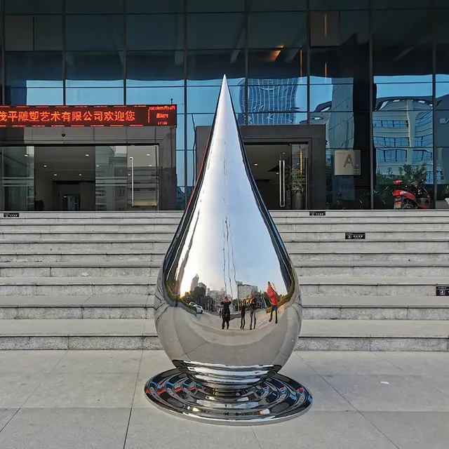 Interior decoration Stainless steel abstract fish sculpture from the side