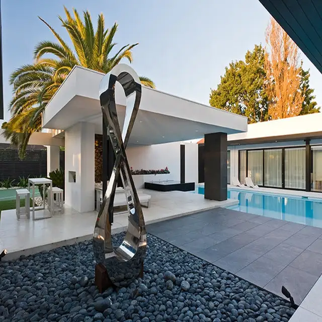 Polished Modern Stainless Steel Metal Sculpture