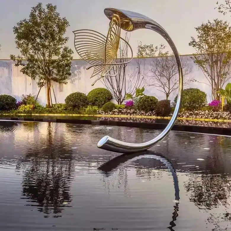 Popular design custom hotel large stainless steel metal sculpture