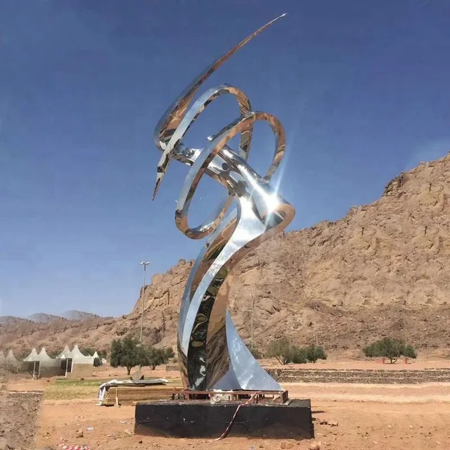 Large Outdoor Mirror polishing abstraction Metal stainless steel sculpture