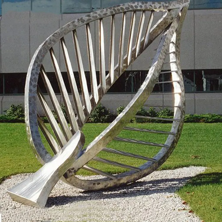 Large Outdoor Mirror polishing abstraction Metal stainless steel Leaves sculpture