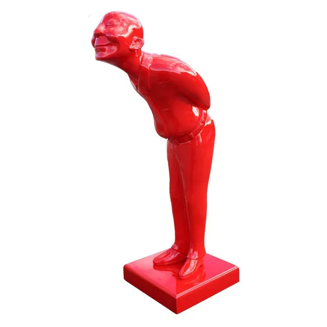 Outdoor Decoration Fiberglass Apple Sculpture in close view