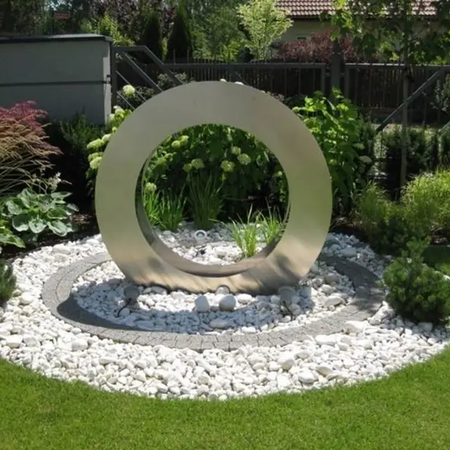 Ring Design Garden Outdoor Polished Stainless Steel Water Fountains