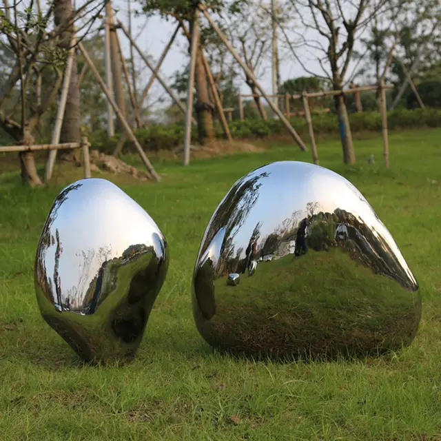 Large stainless steel sculpture—Meteorite