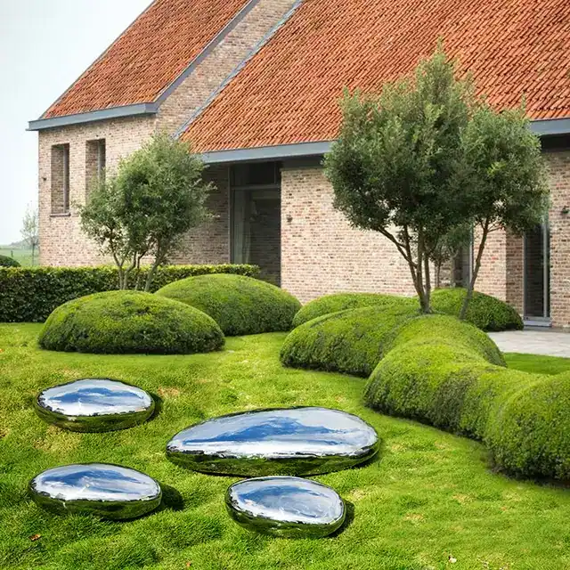 Large stainless steel sculpture stainless garden rock sculptures