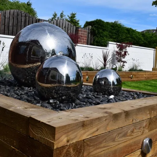 2200mm Large stainless steel hollow sphere from the side