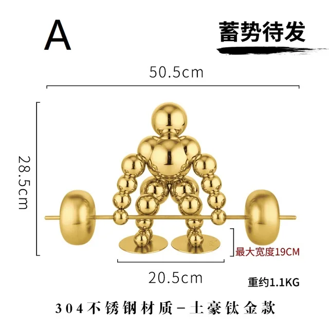 Gold stainless steel home decor showpiece home decoration pieces seen from another angle