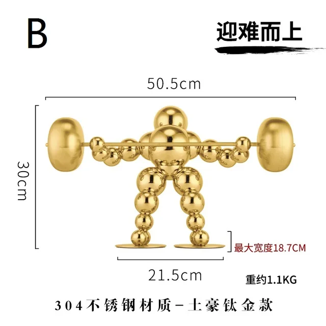 Gold stainless steel home decor showpiece home decoration pieces in close view