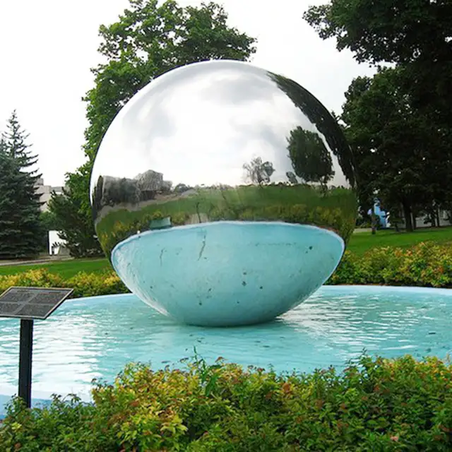 304 stainless steel mirror ball 2500mm large mirror stainless steel hollow sphere Garden gazing sphere in close view