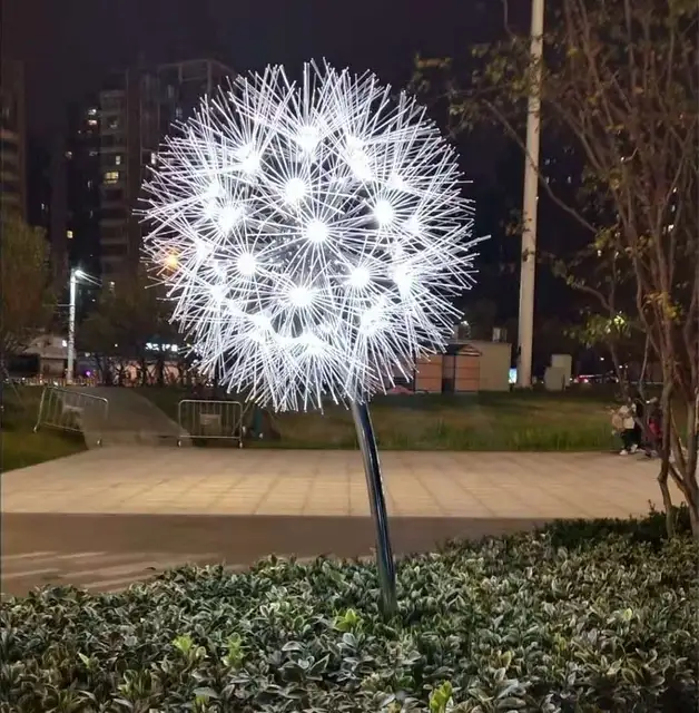 Large Outdoor Abstract Stainless Steel sphere Sculpture stainless steel Dandelion sculptures