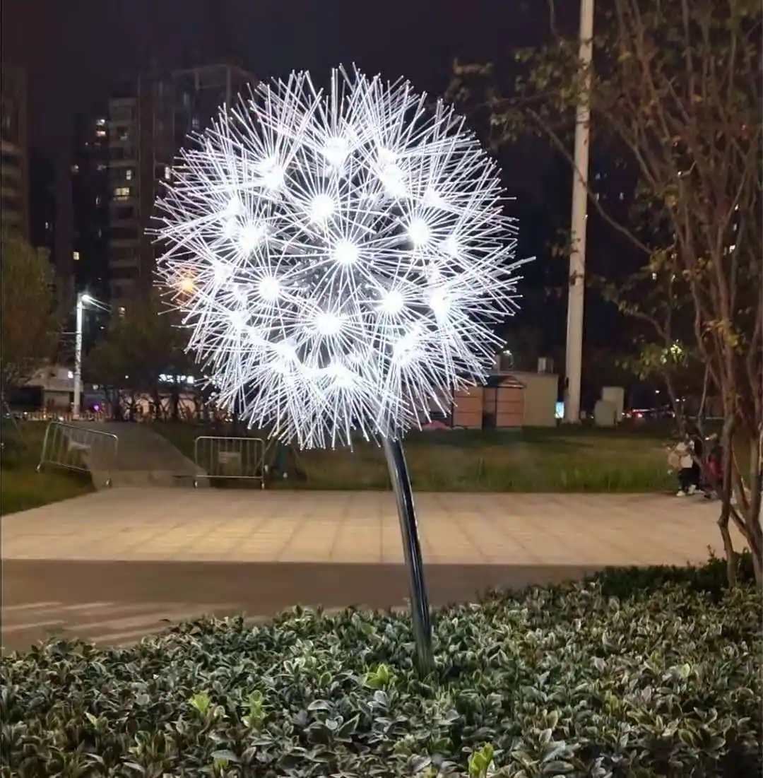 Large Outdoor Abstract Stainless Steel sphere Sculpture stainless steel Dandelion sculptures