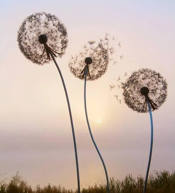 Large Outdoor Abstract Stainless Steel sphere Sculpture stainless steel art sculptures—Dandelion