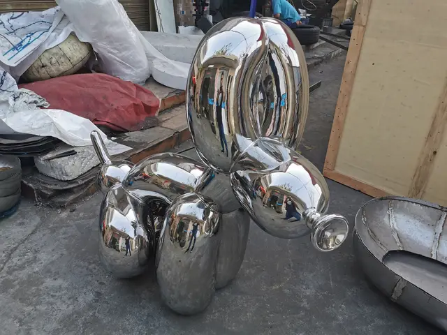 Large Outdoor Color Stainless Steel Painted Balloon Dog Sculpture