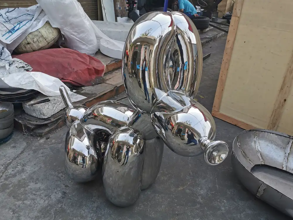 Large Outdoor Color Stainless Steel Painted Balloon Dog Sculpture