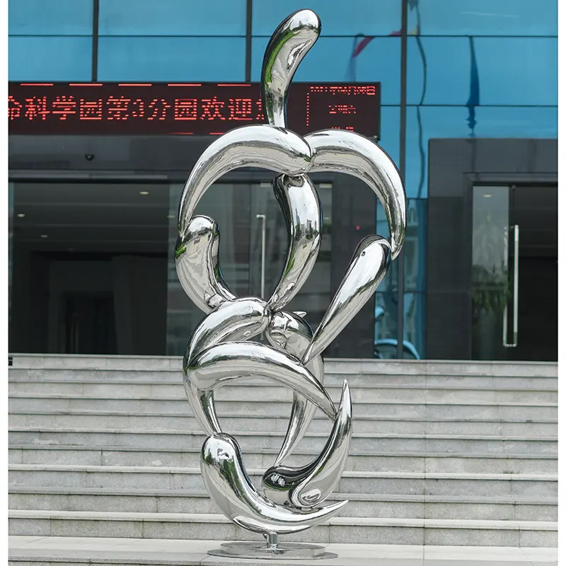 Outdoor Garden Square Stainless steel fish sculpture