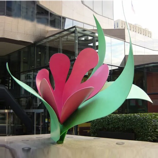 Stainless Steel Flower Sculpture Modern Metal Outdoor Sculpture
