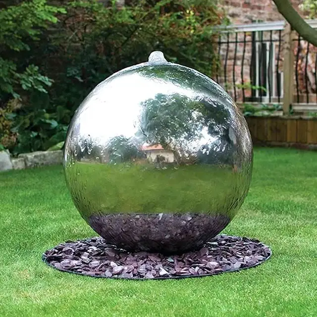 Square Cylinder Stainless Steel Outdoor Garden Water Fountain seen from another angle