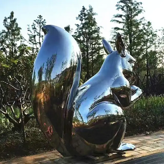 Mirror Polished Stainless Steel Sculpture Large Metal Garden Sculpture