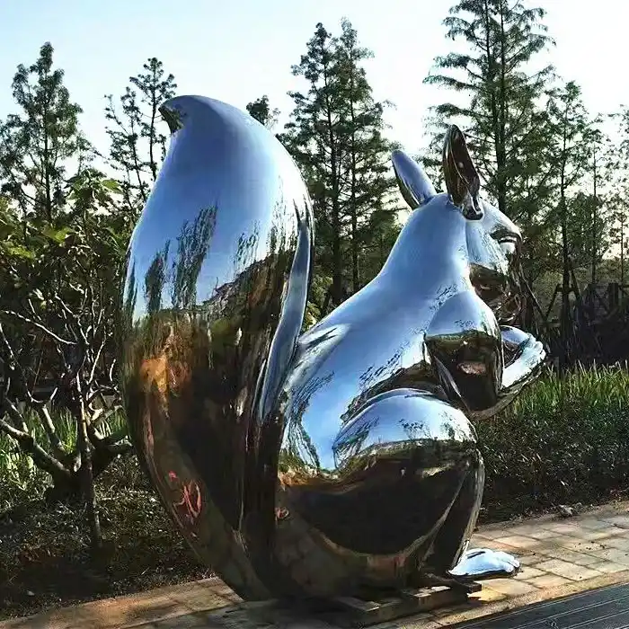 Mirror Polished Stainless Steel Sculpture Large Metal Garden Sculpture