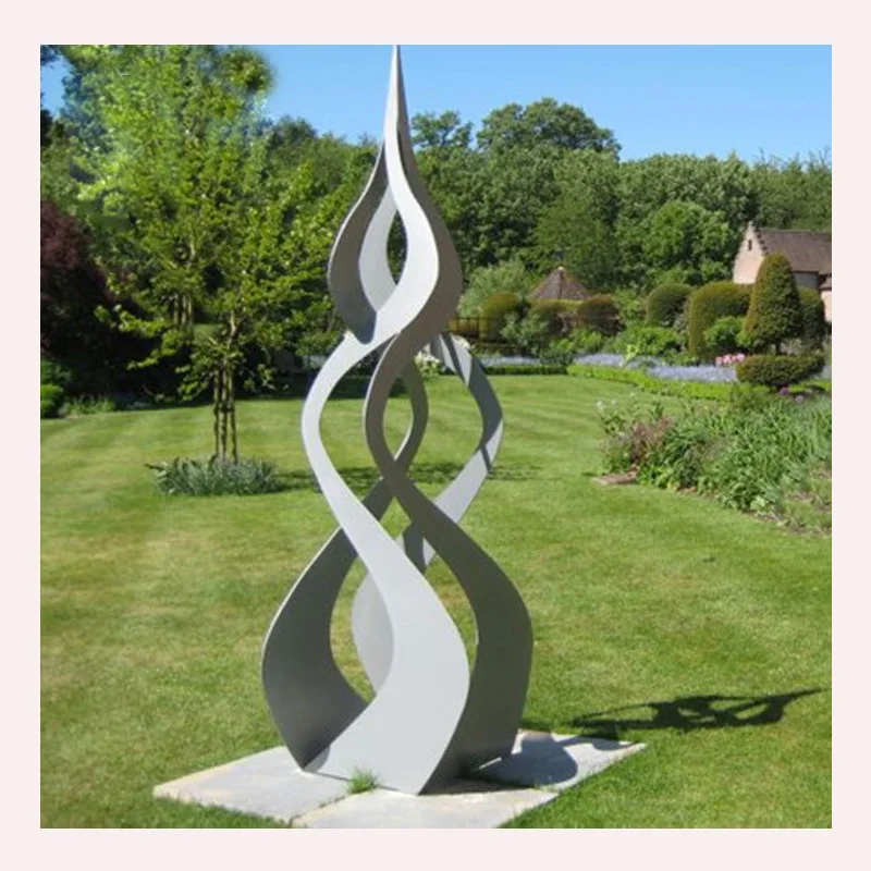 Stainless Steel Metal Garden Decoration Painted Fire Sculpture