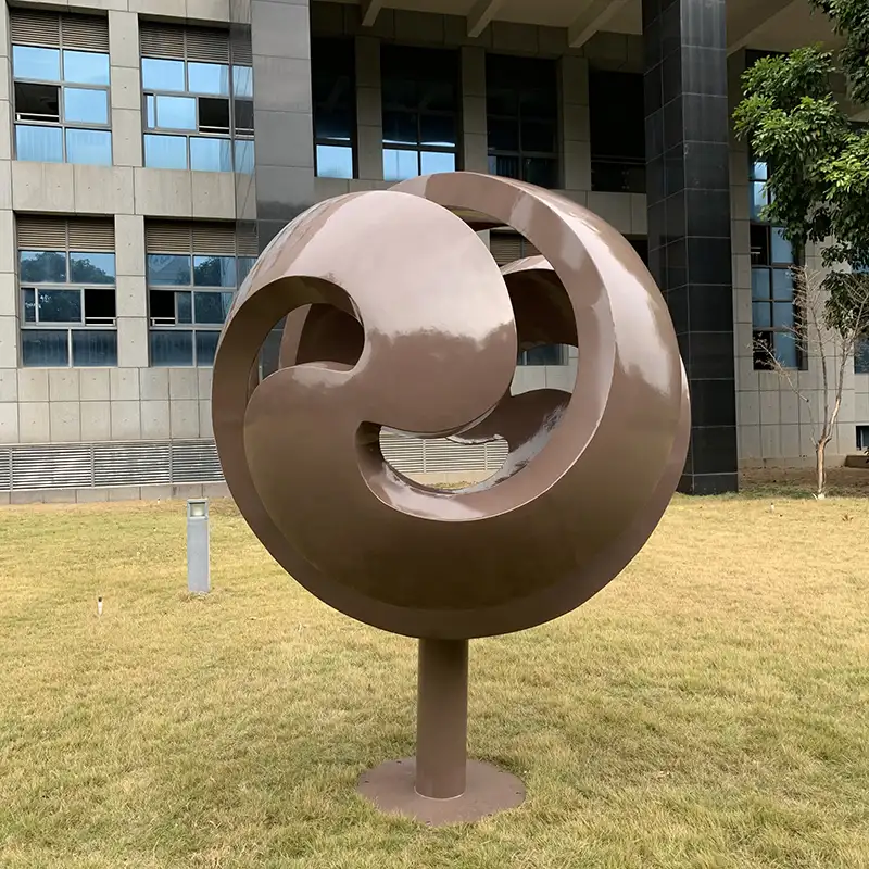 Stainless Steel Abstract Sphere Modern Garden Sculpture