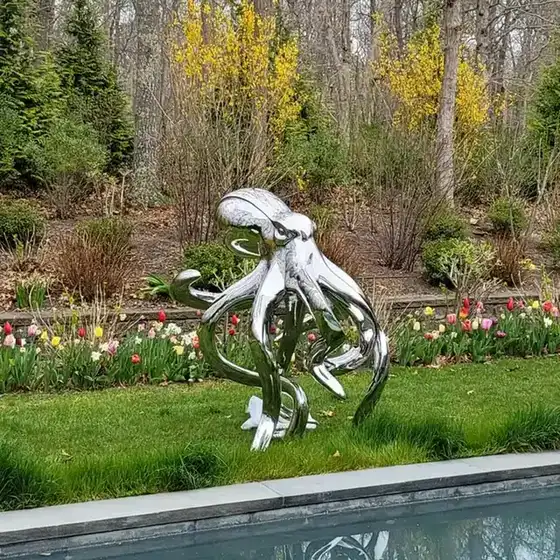 2020 Polished Stainless Steel Large Outdoor Sculptures For Sale In Stock