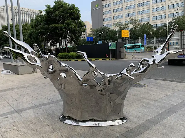 320 cm Stainless Steel Root DJ Desk in Beijing seen from another angle